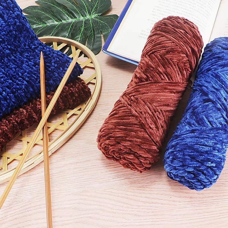 Chenille Gold Velvet Wool Hand-Knitted Scarf Hat Shoes Sweater DIY Bag Doll Knitting Needle Thread