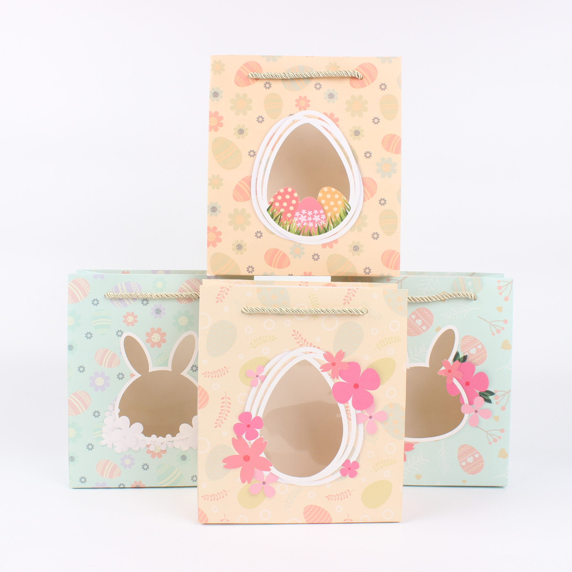 Easter Gift Bag Cute Cartoon Rabbit Egg Chicken Funny Handbag Gift Packaging Bag Paper Bag Wholesale