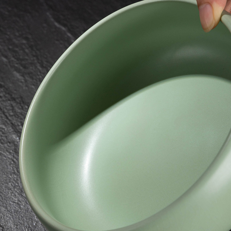 汝窑茶洗大号家用笔洗水盂水洗茶碗茶具配件开片可养茶缸茶道零配