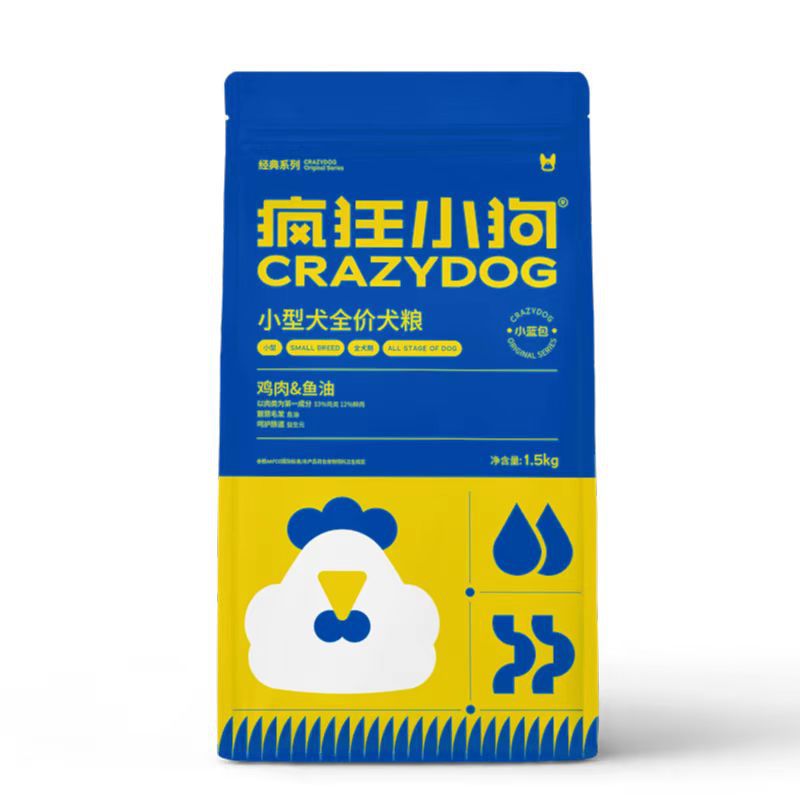 crazy puppy dog food small blue bag flesh bump double chicken fish oil bichon pomeranian small dog puppy adult dog food