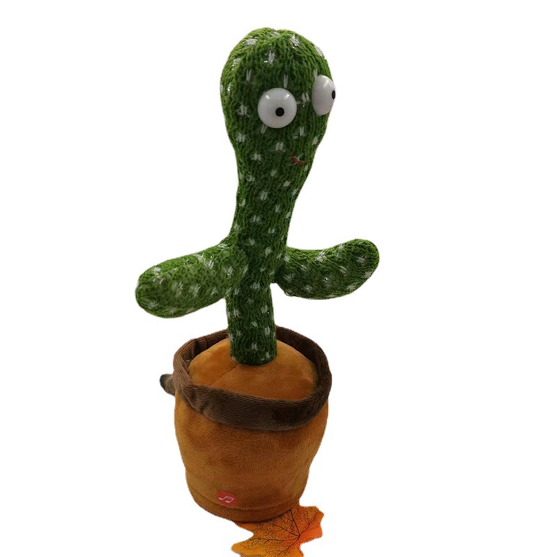 New Trending on TikTok Same Style Singing and Dancing Cactus Stuffed Electric Toy Rechargeable Factory Wholesale