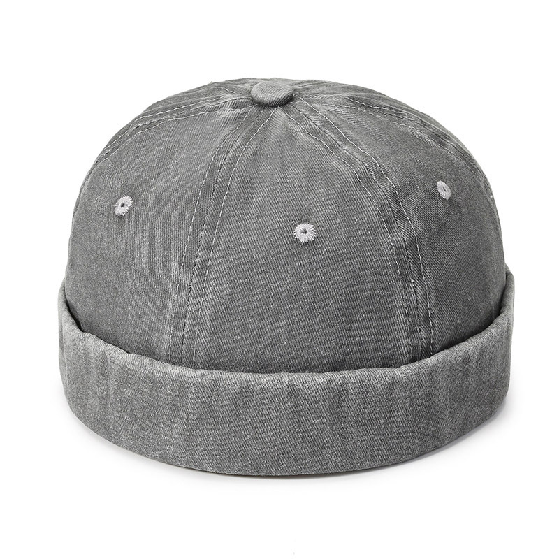 Hat Men's Four Seasons Washed Denim Skullcap Street Light Board Chinese Landlord Hat Personality Fashion Retro Outdoor Fashion