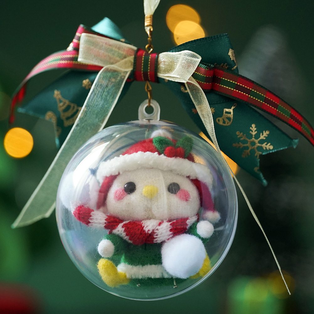 亚克力透明球防尘球手工diy制作装饰挂件 圣诞节蝴蝶结礼物装饰品