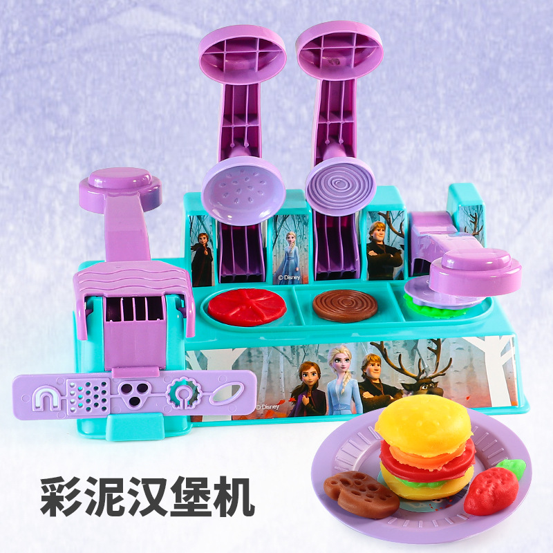 Ice Princess Colored Clay Play House Music Ice Cream Machine Play House Spray Induction Cooker Baby Girls' Toy Generation