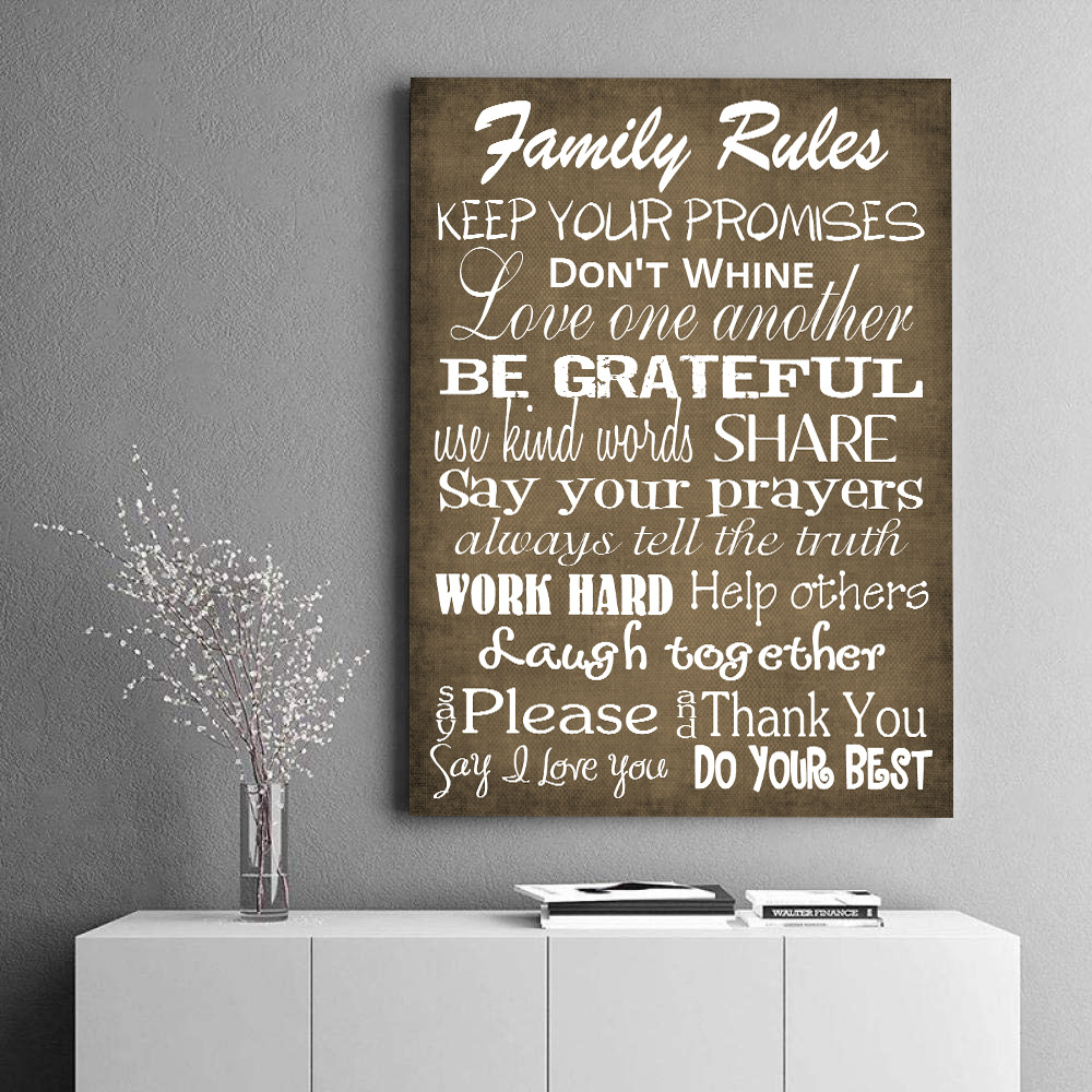 亚马逊速卖通家庭规则rules家规海报墙画装饰画跨境全球代发