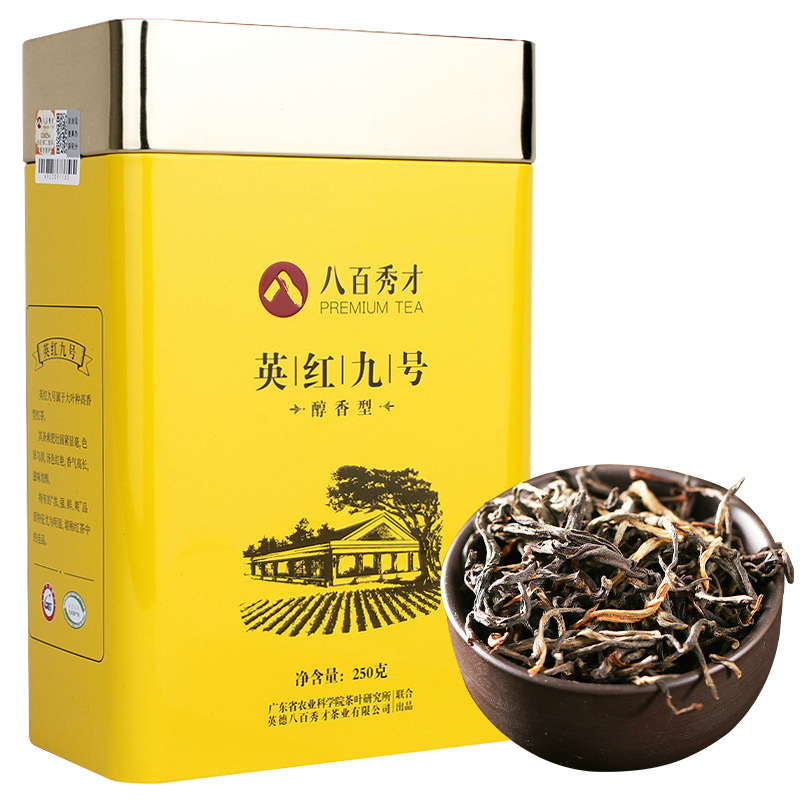 八百秀才英红九号红茶英德红茶正宗浓香型2022新茶叶散装罐装送礼