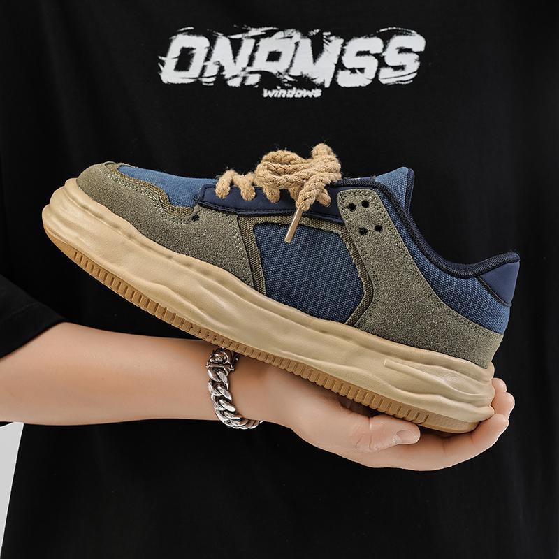 潮牌三原康裕溶解鞋男牛仔拼接百搭学生鞋潮流休闲鞋板鞋批发潮鞋