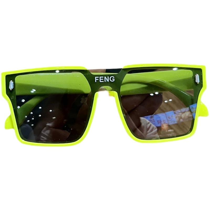 Kids Sunglasses Trendy Boys and Girls Fashion Street Shooting One-Piece Large Frame Glasses Baby Hd Uv-Proof Sunglasses