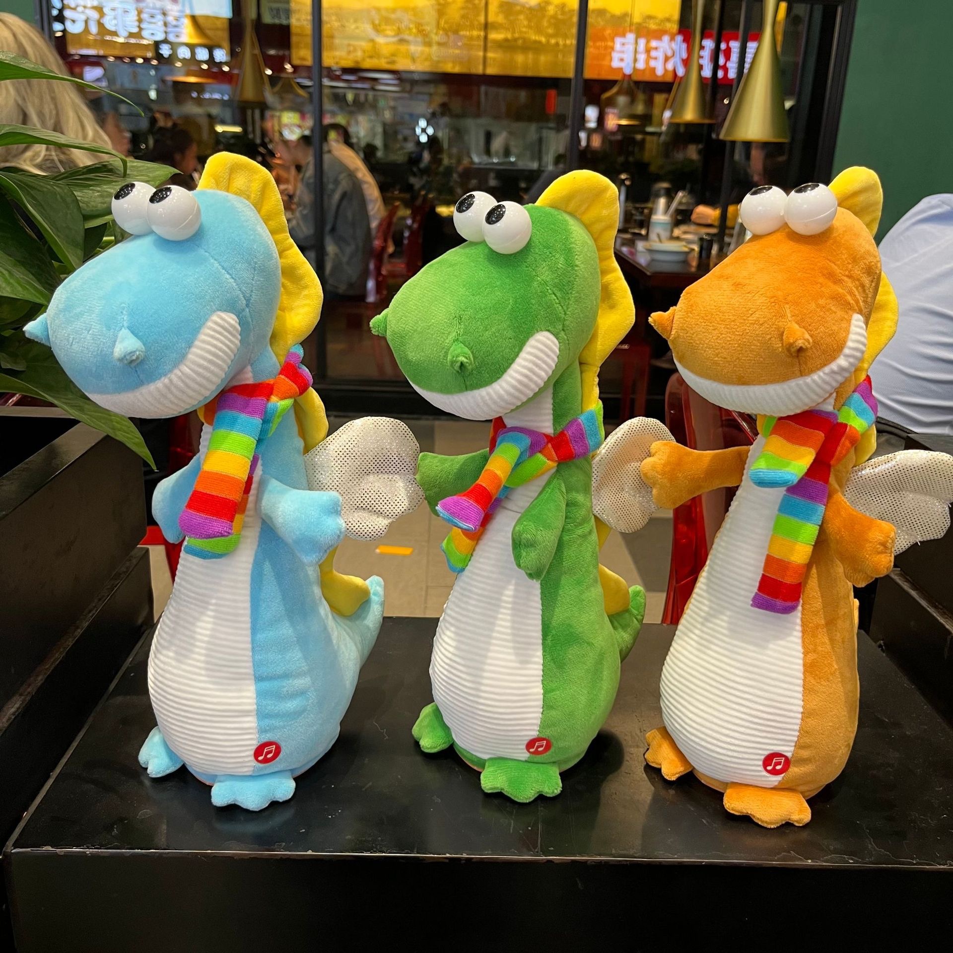 cross-border new singing and dancing learning to speak twisted recording toy dinosaur electric plush toy factory direct sales