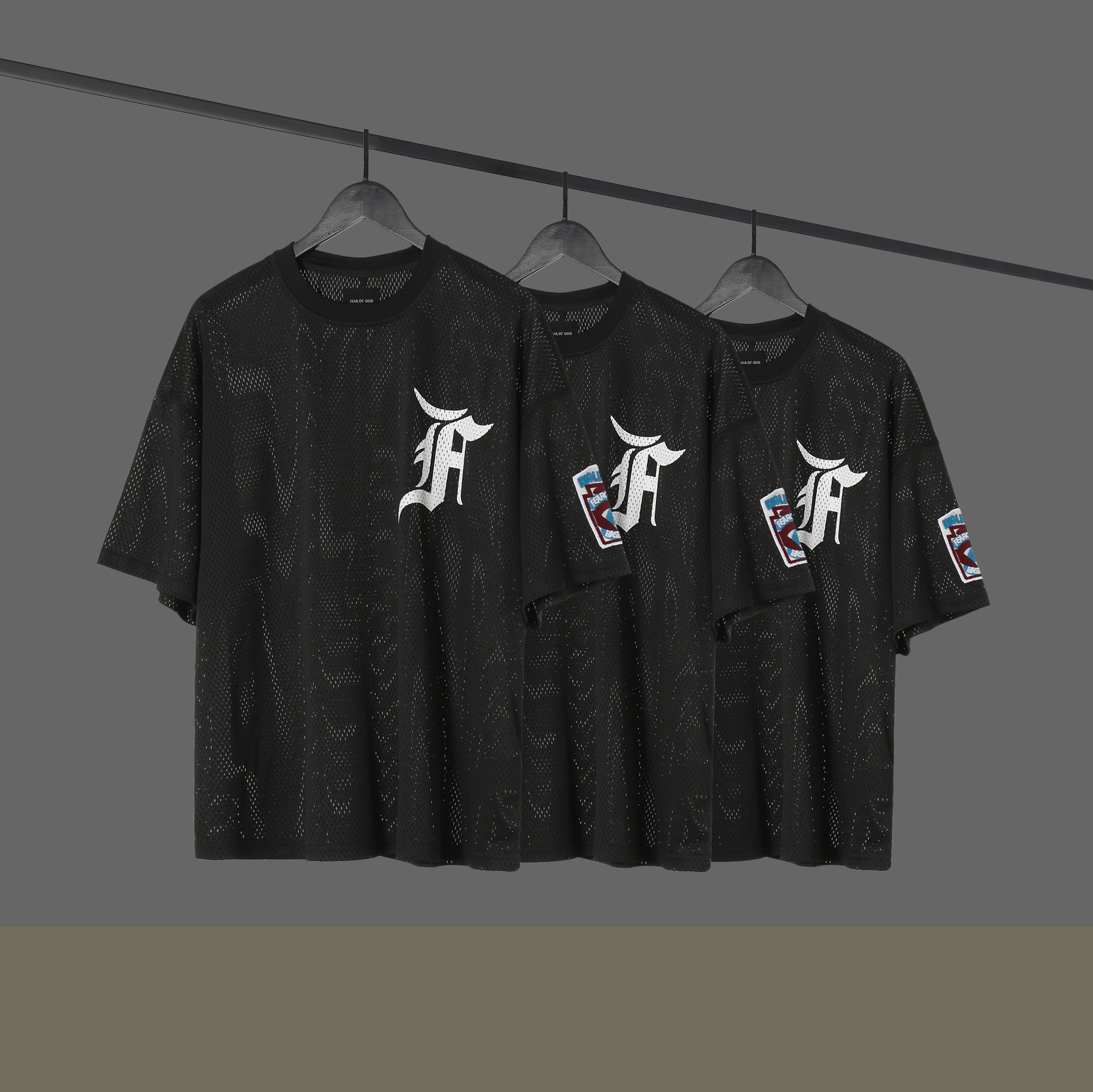 fear of god fog第五季网眼t恤短袖棒球服男潮宽松t恤女高街风格