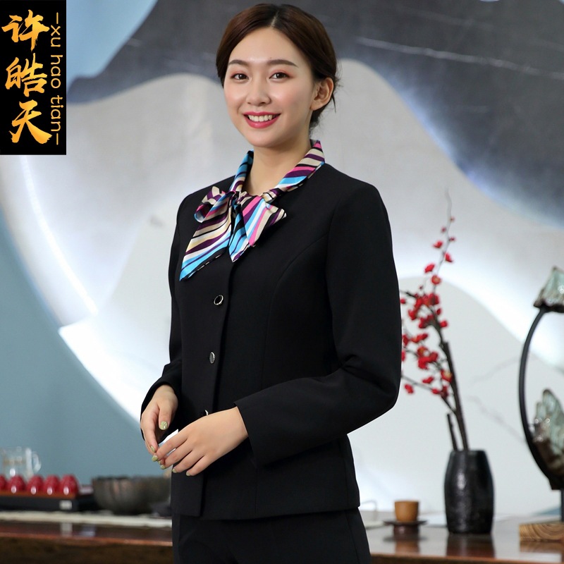 秋冬季主管制服职业套装女长袖气质酒店迎宾收银员前台接待工作服
