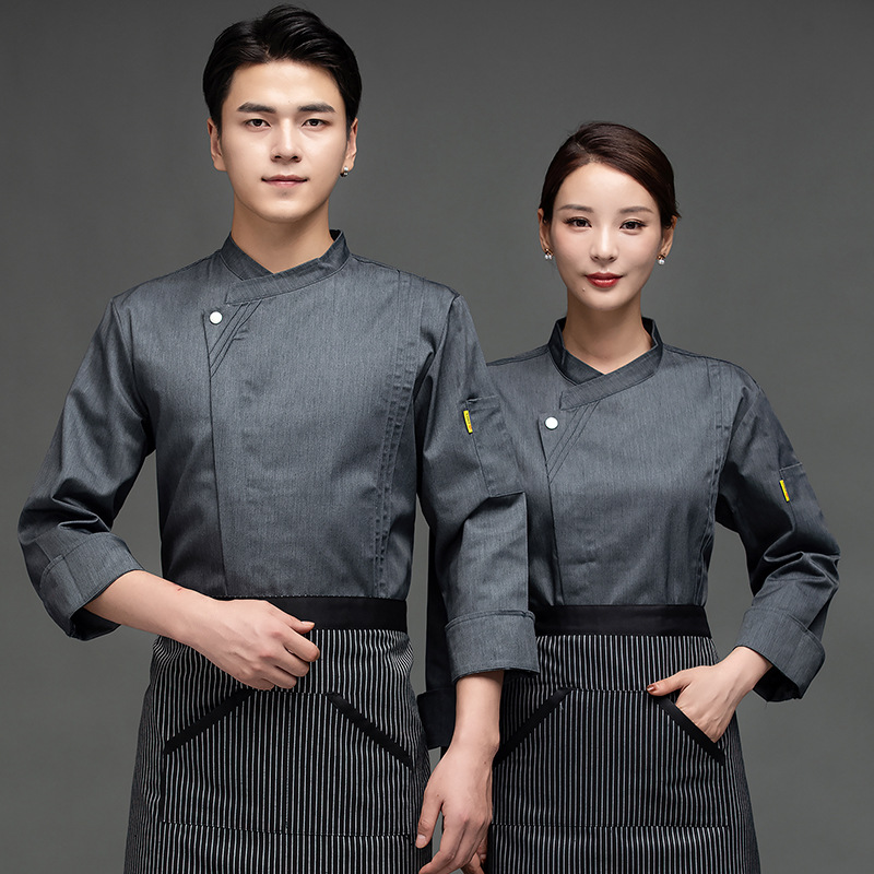 酒店厨师服长袖秋冬装男饭店餐厅厨师长工作服厨房后厨厨师服装女