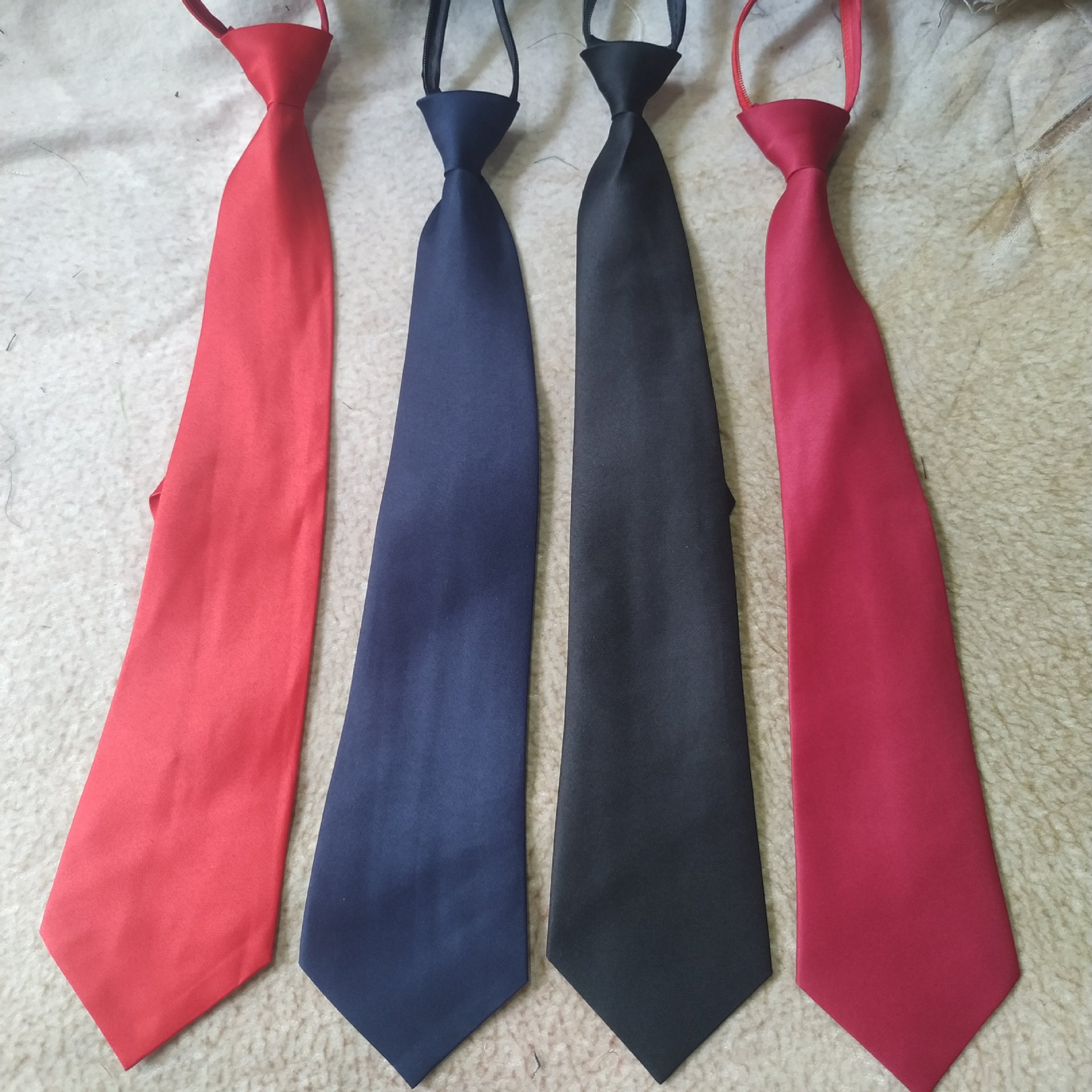 8cm宽成人拉链领带 毕业学士服拍照团队保安易拉得学生黑色领带