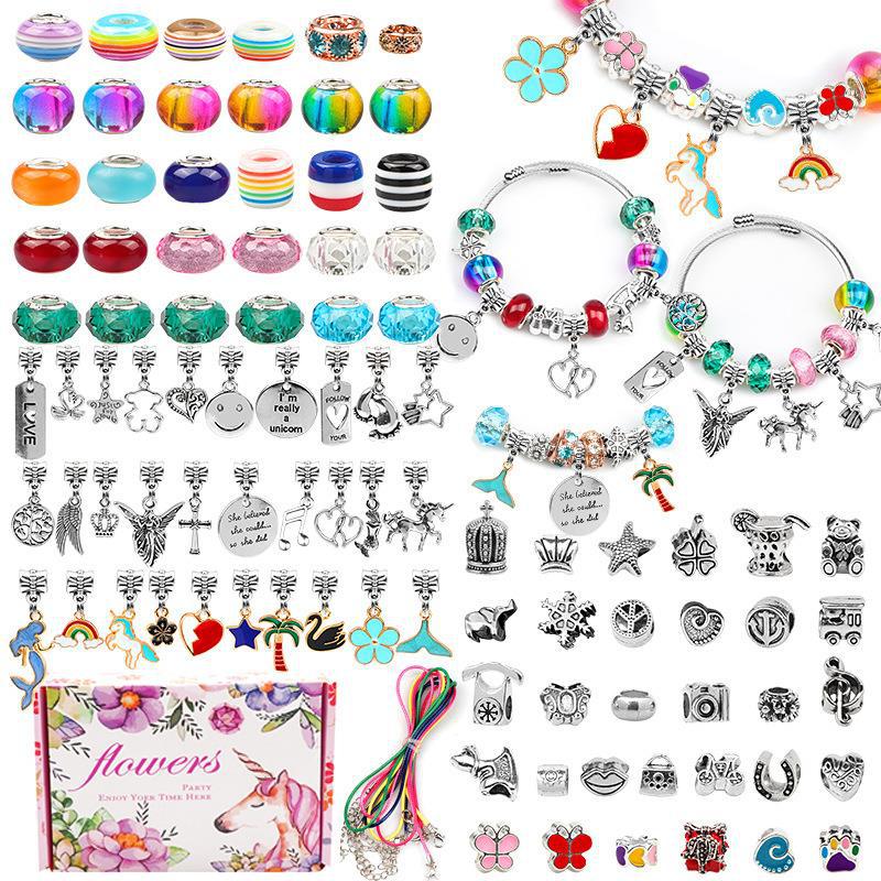 Amazon 1.75cm Box High Children's DIY Bracelet Set Unicorn Cute Jewelry Panjia Bead Bracelet