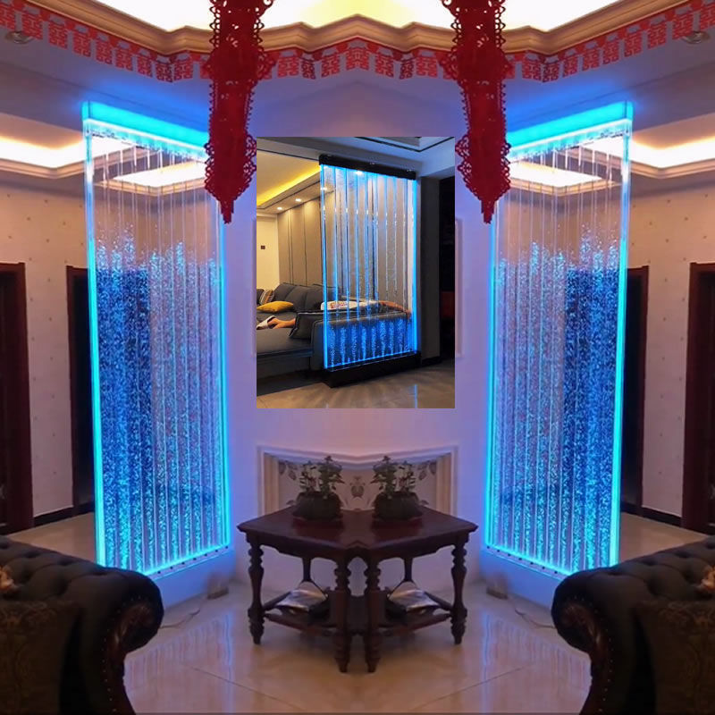Water Curtain Partition Dining Room/Living Room Chinese Corridor Shoe Cabinet Bathroom Partition Wall Led Multi-Color Dimming Make a Fortune as Endless as Flowing Water
