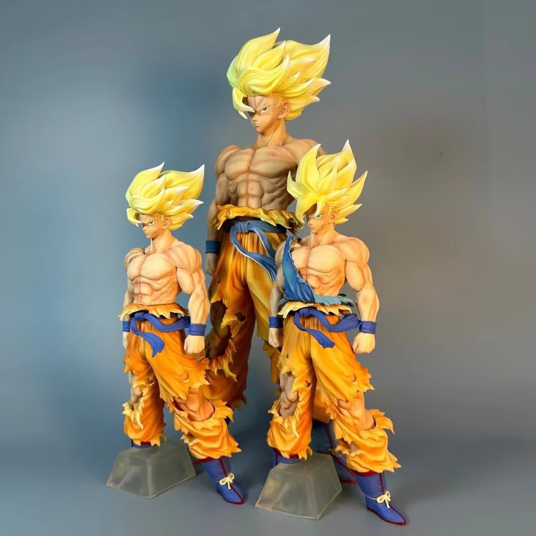 七龙珠 超级赛亚人 初超悟空 战损悟空 盒装手办公仔摆件模型批发