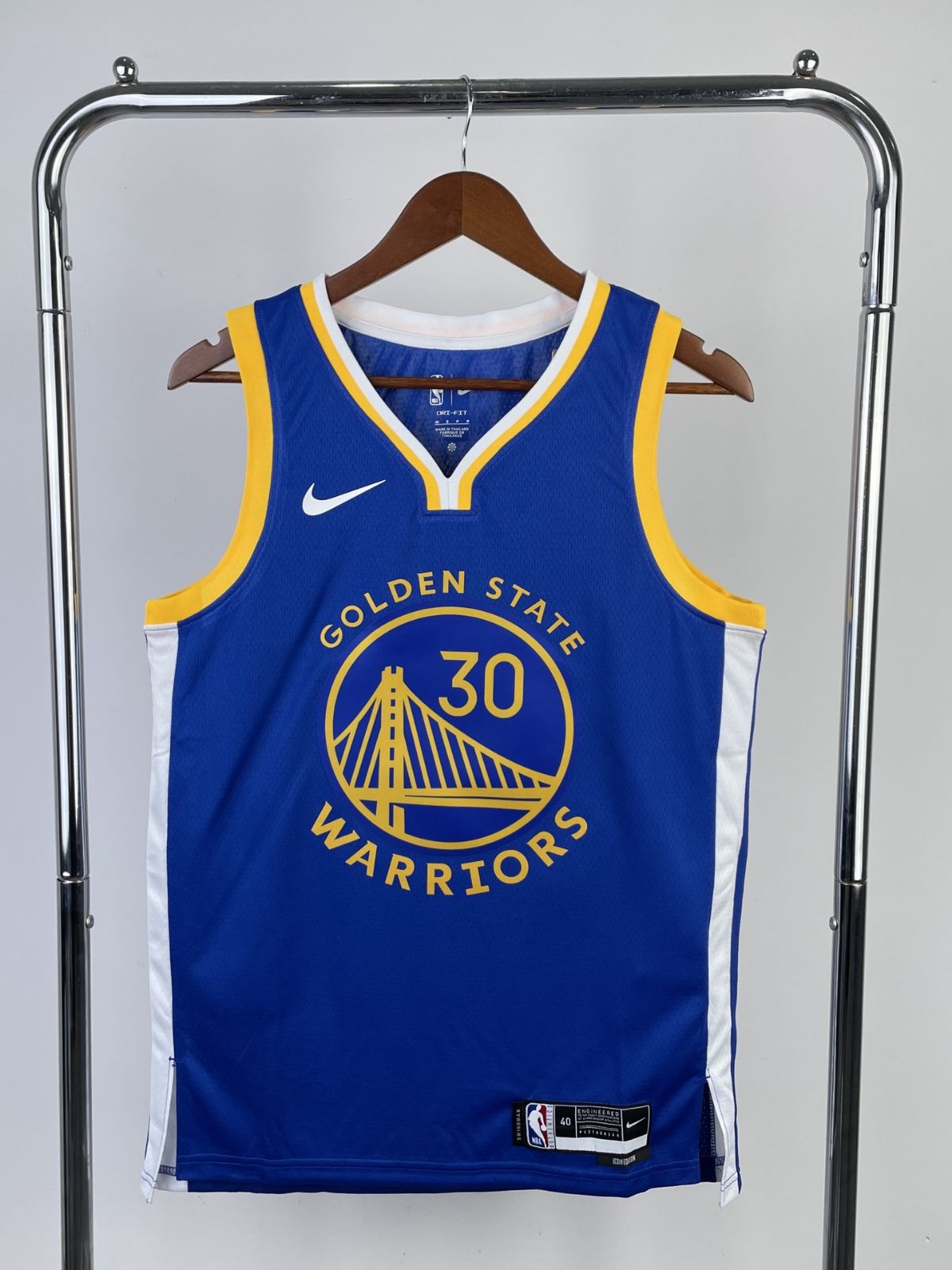 23赛季勇士队蓝色30号库里11号汤普森35号杜兰特6号尼克杨nba球衣