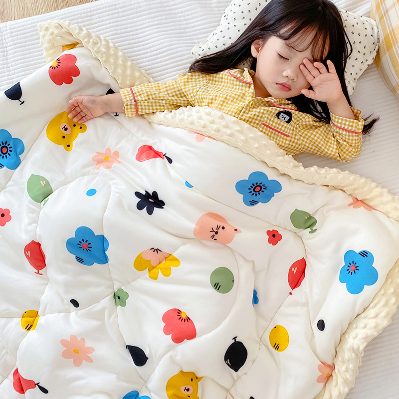 豆豆毯婴儿被子秋冬儿童毛毯加厚双层冬季幼儿园新生儿宝宝小被子