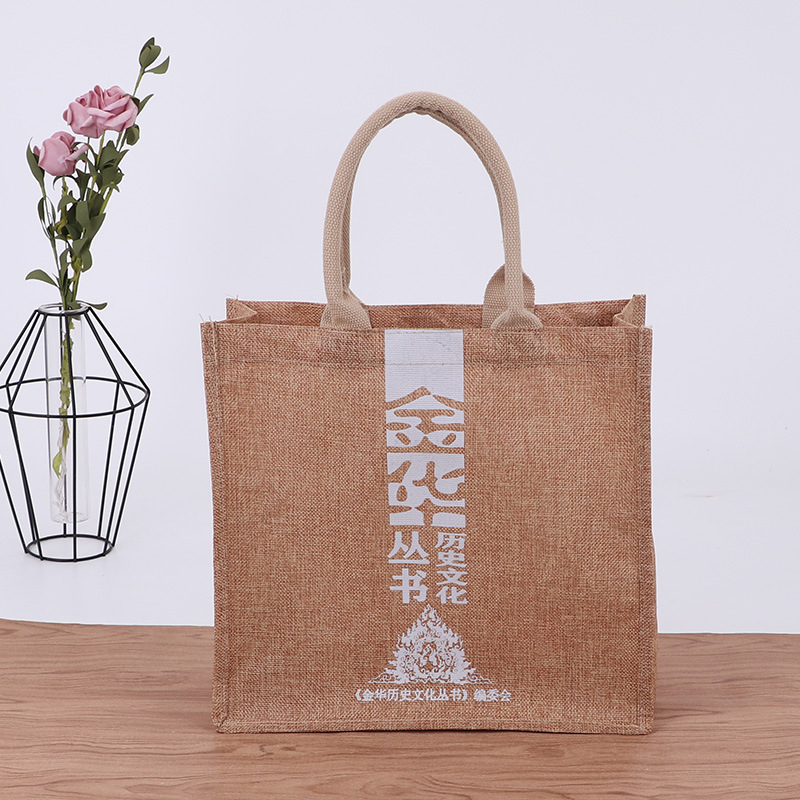 Clear Printing Linen Non-Woven Bag Fashion Handbag Advertising Creative Film Covering Shopping Bags Logo Can Be Printed