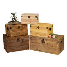 老式樟木箱子木盒子收纳复古中小号带锁储物箱实木木箱子结婚家具
