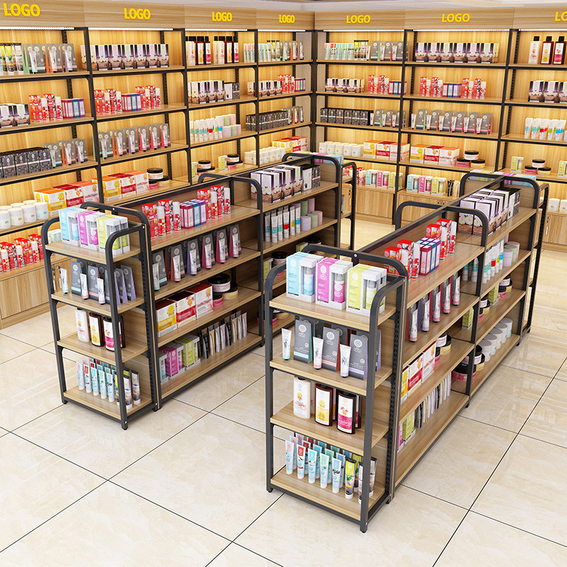 货架中岛展示台超市货架鞋架母婴店化妆品货架产品展示柜中岛柜