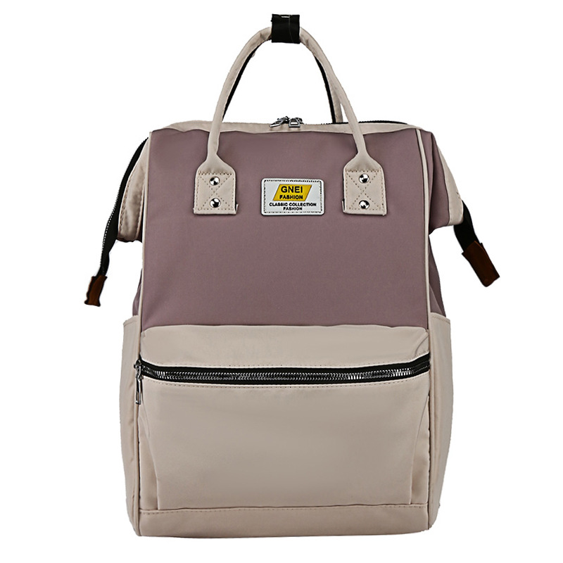 New Contrast Color Mummy Bag Large Capacity Baby Bag Convenient Travel Mother Bag Multi-Functional Backpack Wholesale