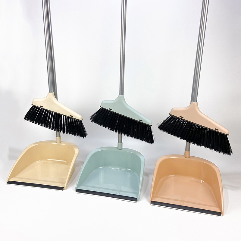 broom dustpan set combination household plastic soft hair sweeping iron rod broom set dustpan cleaning single broom wholesale