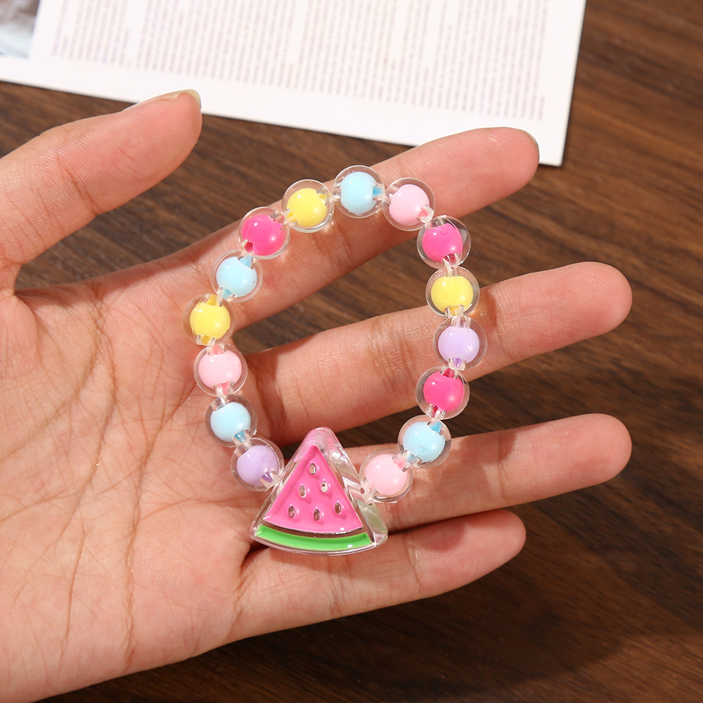 Cartoon Children's Bracelet Princess Jelly Color Beaded Cute Girl Baby Bracelet Student Jewelry Bracelet Ornament