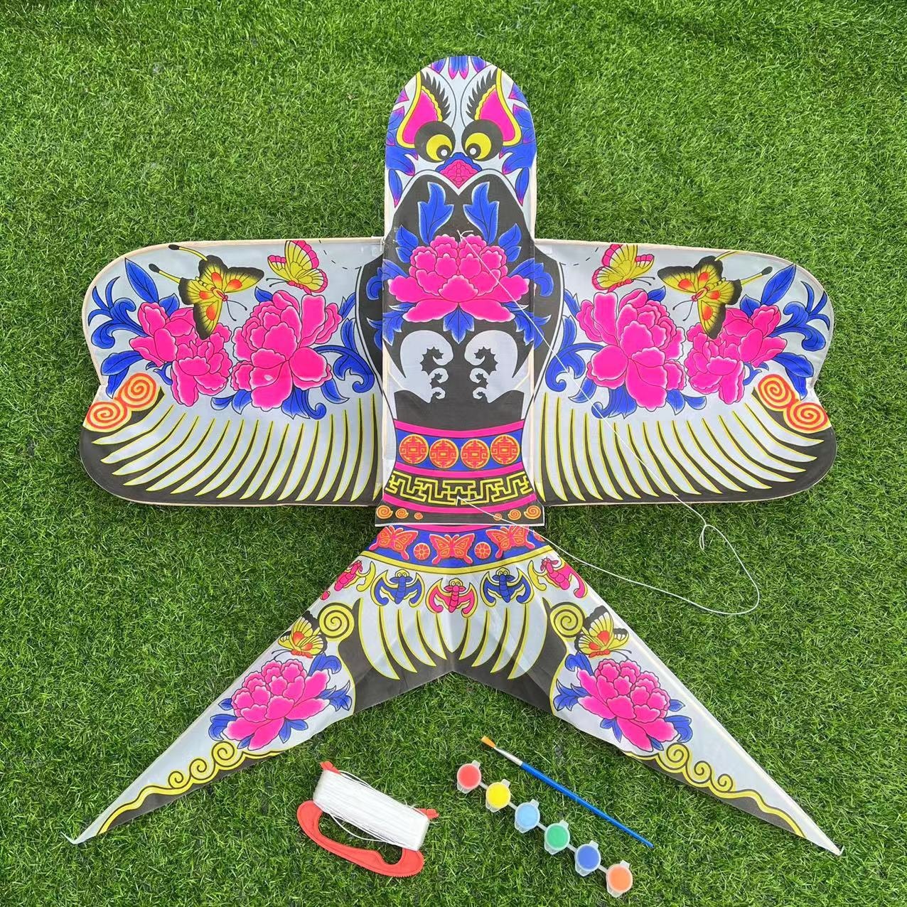 Weifang Traditional Handmade Shayan Kite Children's Cartoon Hand-Painted Ancient Style Kite Fashion Photography Hanfu Photo Props