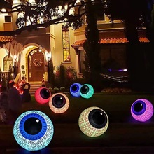 万圣节充气眼睛球充气LED变色遥控发光南瓜球庭院装饰圣诞发光球