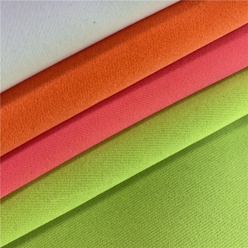 嘉兴弘亿现货销售各类植绒单面绒布料植绒鹿皮绒西施绒条绒布料