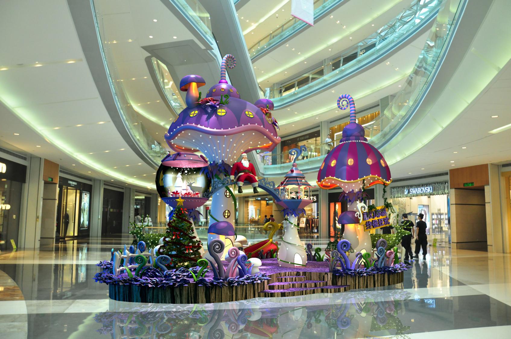 商业美陈商业广场大卖场商业城美化引流中庭吊挂dp点景观小品