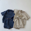 children Summer wear leisure time suit Korean Fan Easy Hit color letter printing men and women comfortable Short sleeved shorts Set 2 children Summer wear leisure time suit Korean Fan Easy Hit color letter printing men and women comfortable Short sleeved shorts Set 2