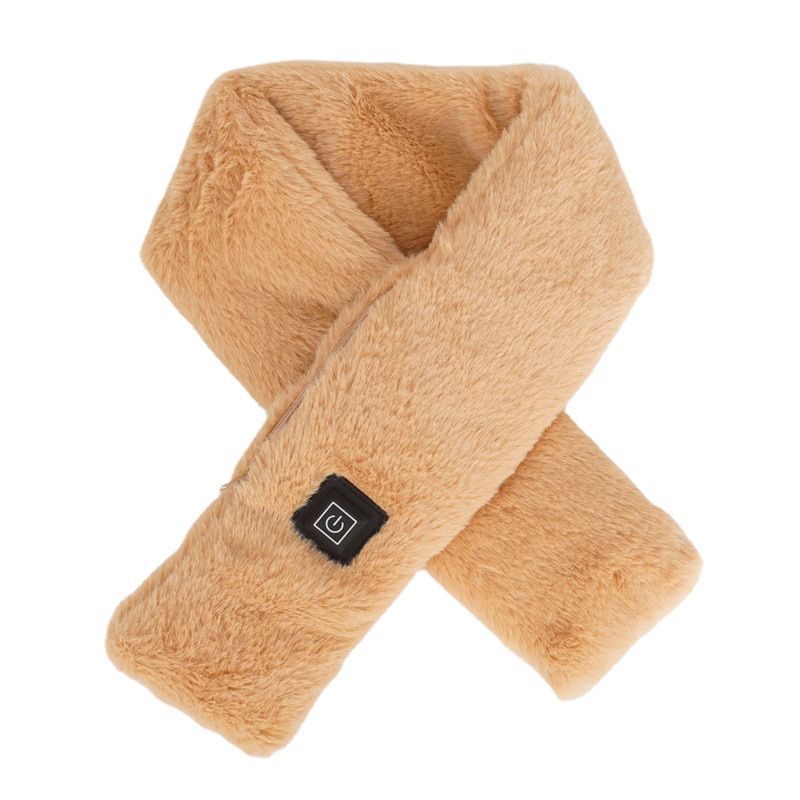 Cross-Border New Arrival Imitation Rabbit Fur Heating Scarf USB Winter Warm Heating Christmas Scarf Cervical Support Charging Scarf