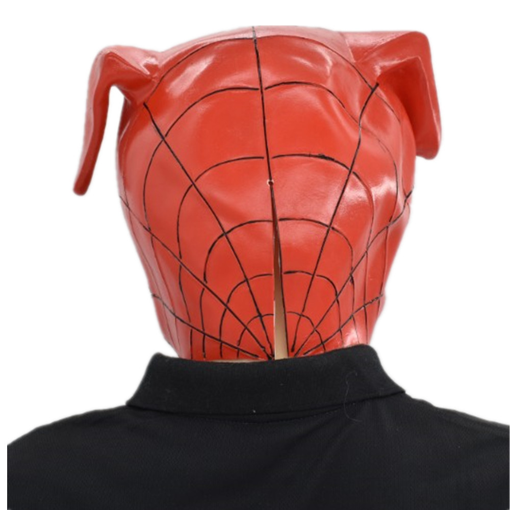 红蜘珠侠乳胶头套漫威平行宇宙蜘猪侠面具万圣节派对舞会面罩mask