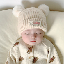绵羊绒婴儿帽子秋冬季超萌新生幼儿胎帽男女宝宝毛线帽初生针织帽
