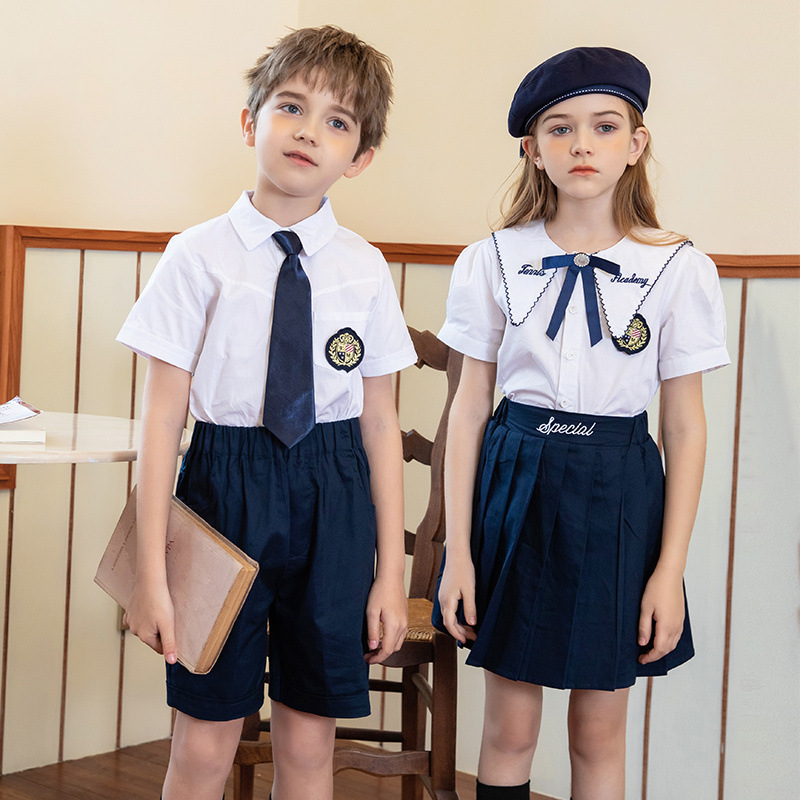 英伦风儿童演出合唱礼服夏季毕业班服小学生学院风校服幼儿园园服