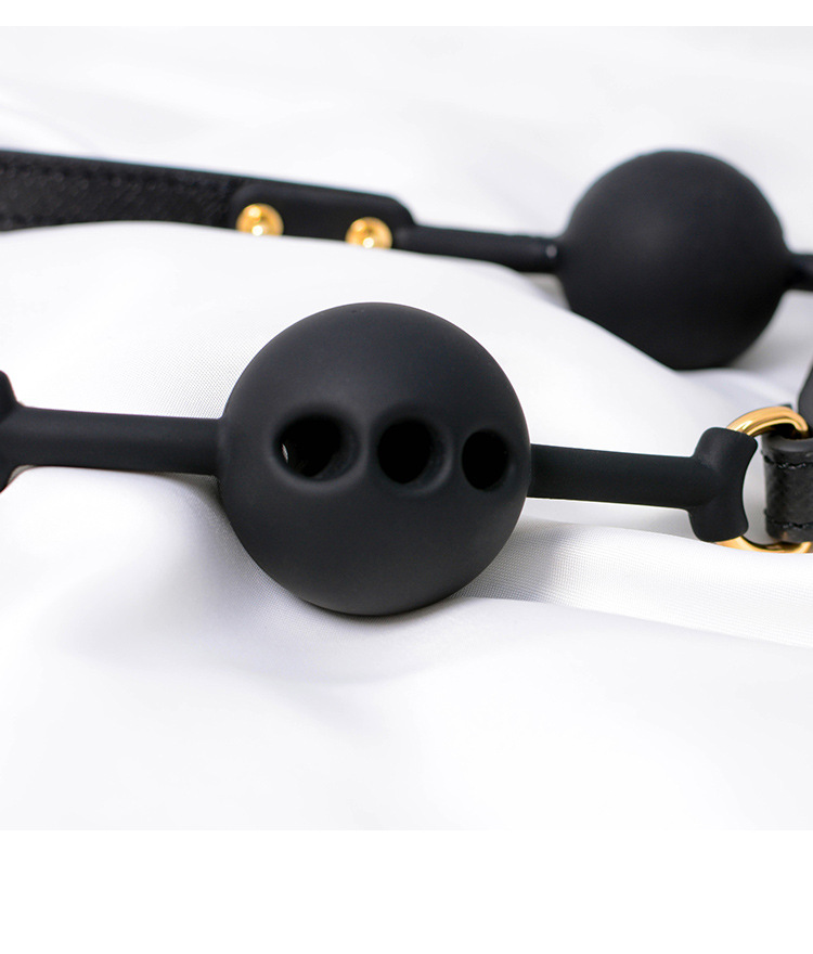 口球情趣成人另类玩具女奴柔软实心孔洞口水球硅胶口塞调教性用品