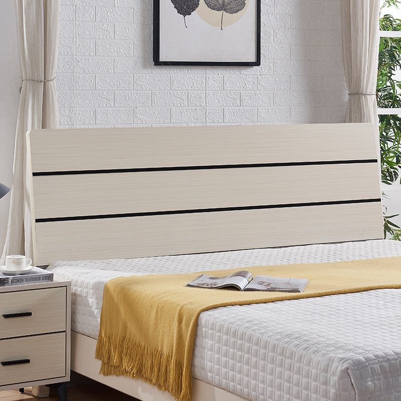 8米双人现代现代简约经济型免漆实木落地床靠背板