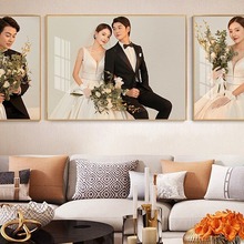 婚纱照相框挂墙放大尺寸30寸48寸洗结婚照片做成相框打印制作