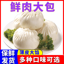 鲜肉包子早餐包半成品速冻大包子素菜包牛肉粉条包子酱猪肉包子商