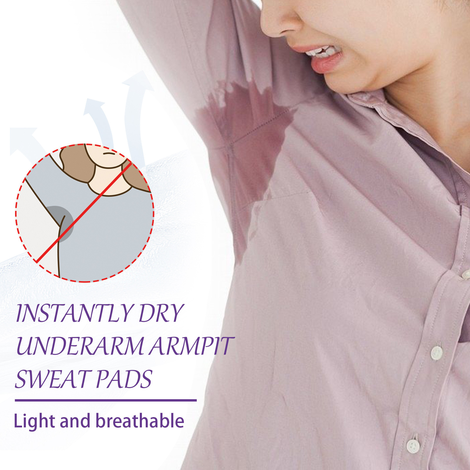 Jaysuing Armpit Sweat Pad Cleaning Odor Armpit Deodorant Stickers Summer Refreshing Invisible Long-Lasting Sweat Pad