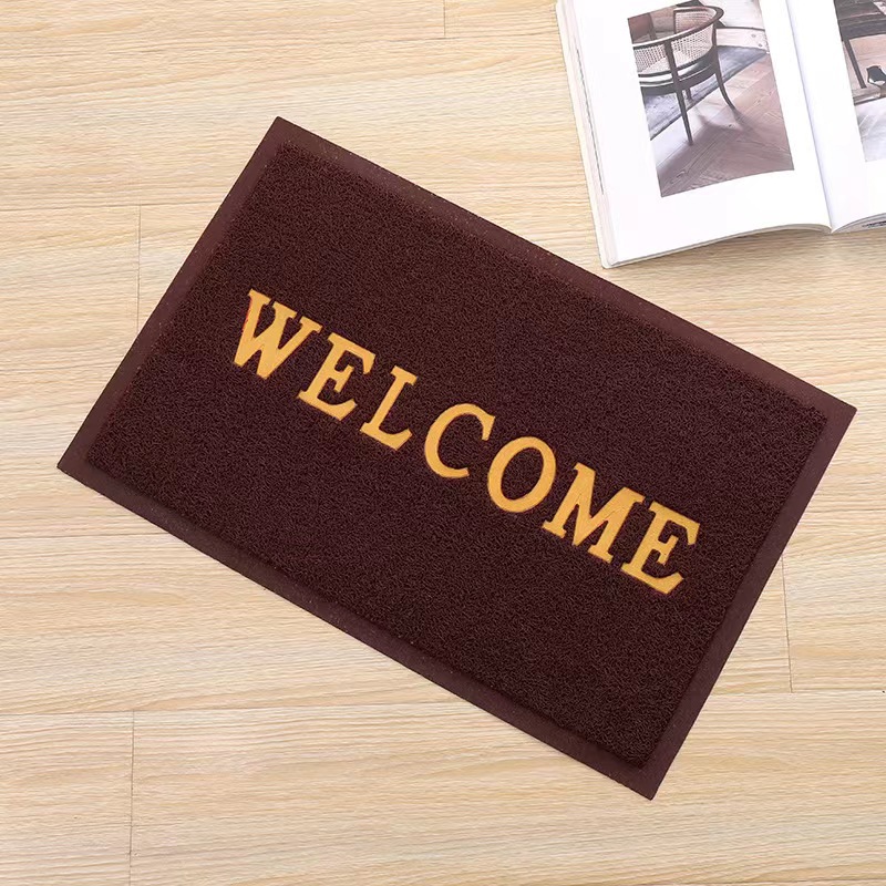 Foreign Trade Export English PVC Frame Brushed Floor Mat Door Entrance and Exit Stain-Resistant Non-Slip Dustproof Moisture-Proof Floor Mat