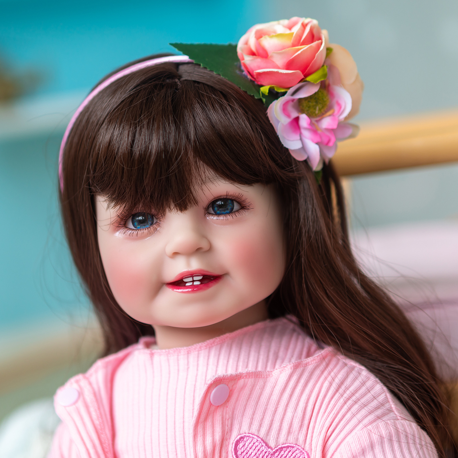 60厘米仿真女孩公主娃娃 可爱长发 大眼四牙公主 跨境电商货源