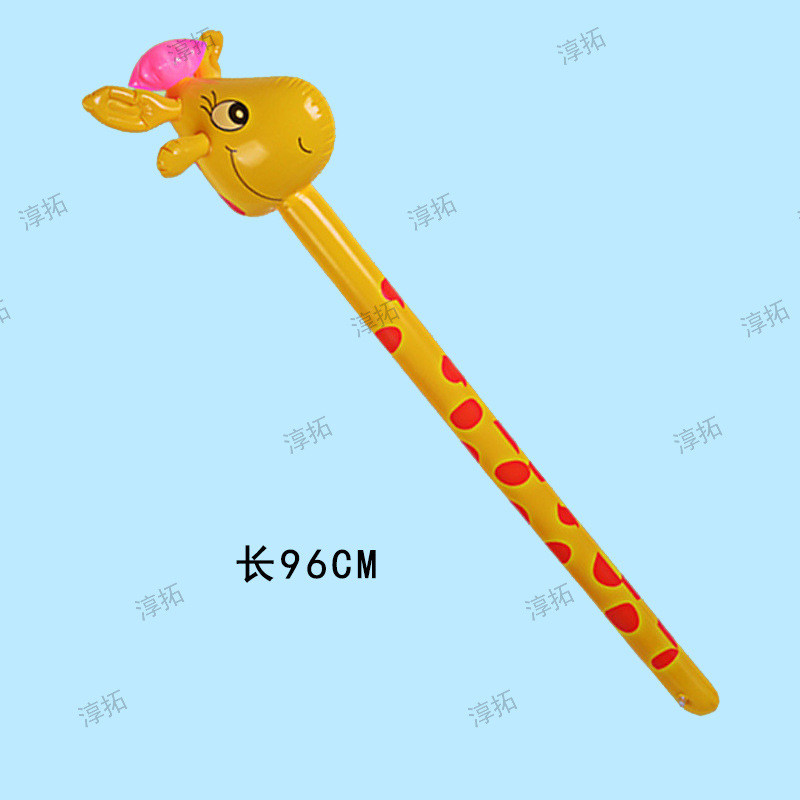 Pvc Children's Inflatable Toys Animal Head Long Stick Wholesale Inflatable Stick Animal Stick Giraffe Promotional Gifts