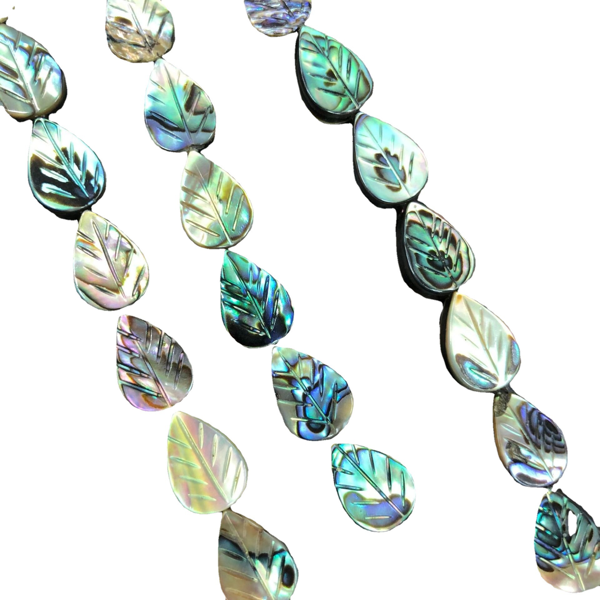 Abalone Shell Leaf Shape Scattered Beads Diy Straight Hole 8mmx12mm Shell Ornament Accessories Wholesale