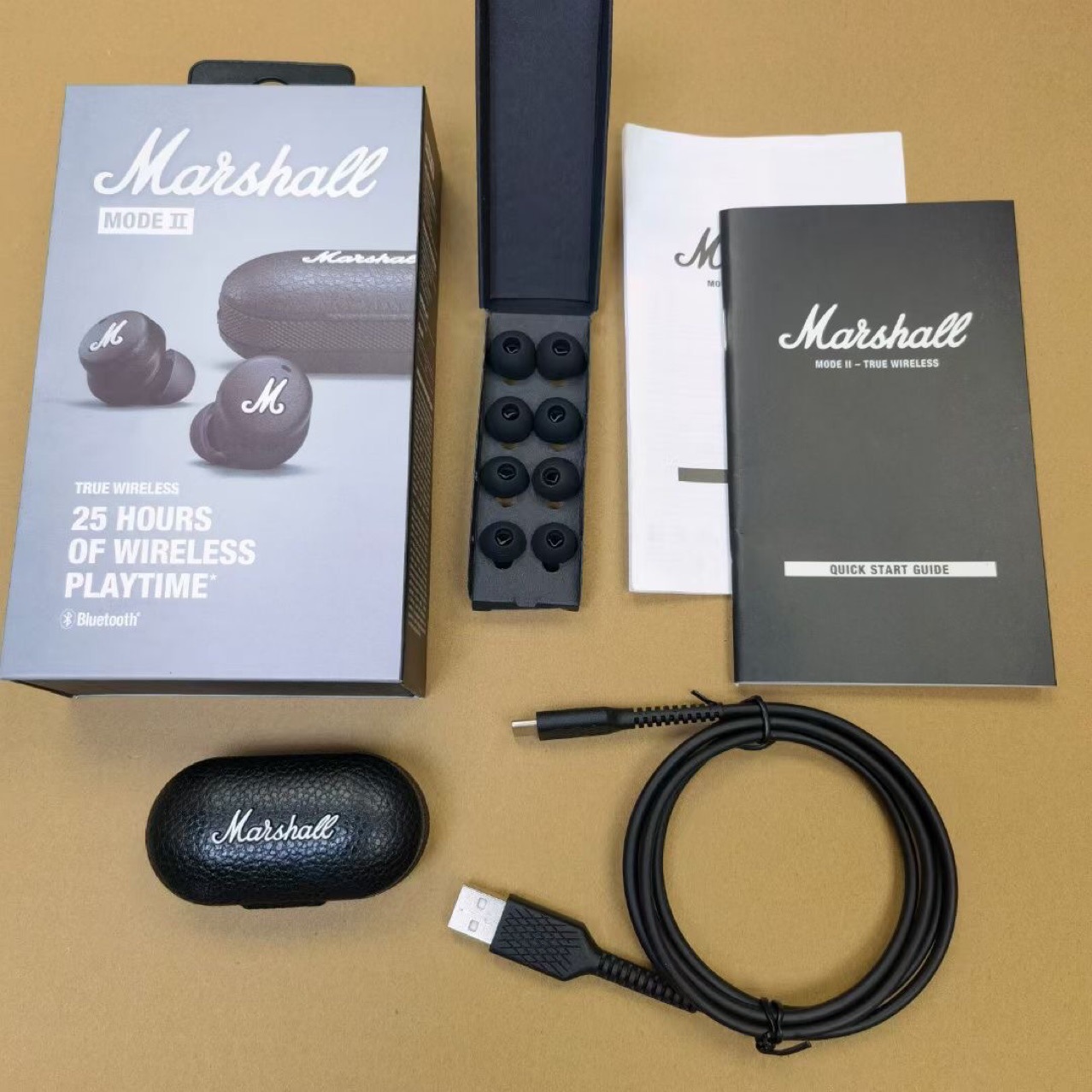 Marshall Mode Ii Marshall Real Wireless Bluetooth Headset Outdoor Portable Charging Warehouse 2 Generation in-Ear