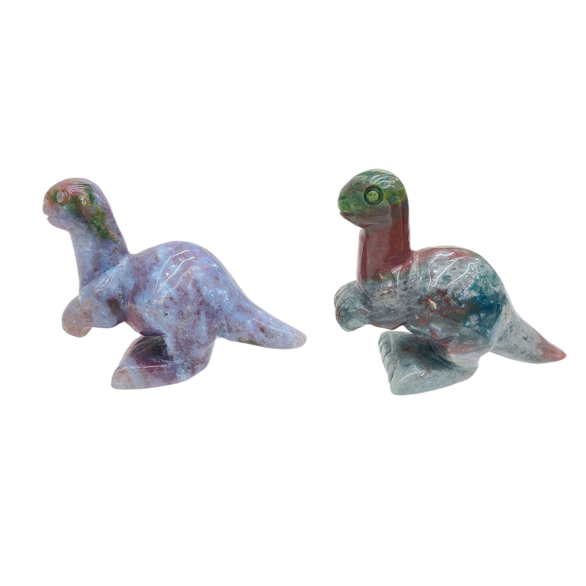 天然石水晶玉石恐龙暴龙雕刻 动物半宝石装饰风水礼品工艺品摆件