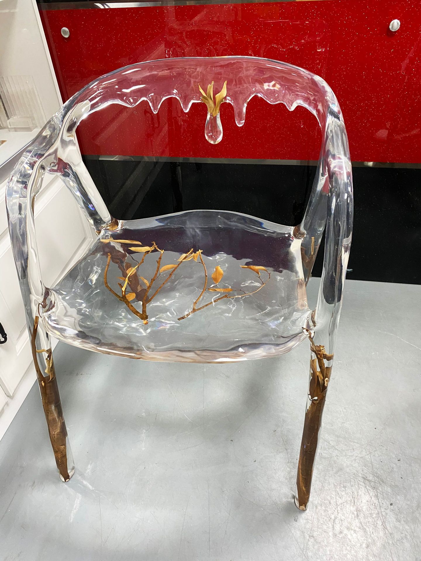 北欧创意水滴植物椅简约靠背网红款现代洽谈休闲水晶餐椅艺术单椅