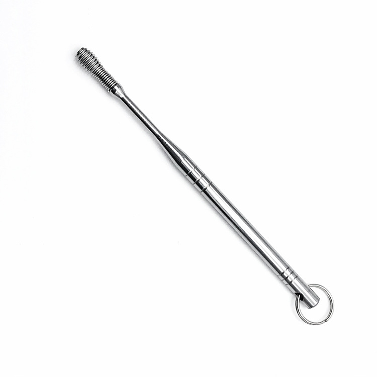 不锈钢弹簧掏耳勺螺旋挖耳勺小弹簧耳挖安全金属耳扒有孔带眼耳掏